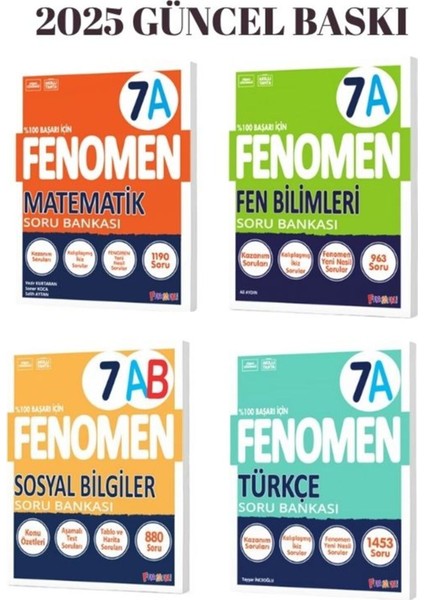 7.sınıf A Serisi Tüm Dersler Soru Bankası 4 Li Set