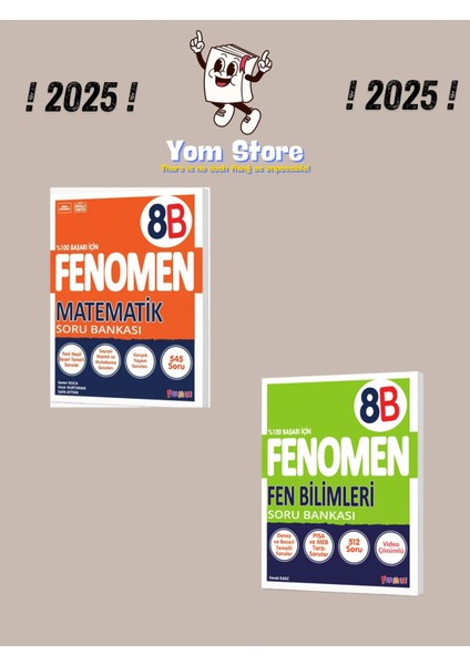8. Sınıf Matematik + Fen Bilimleri (B Set) Soru Bankaları 2025
