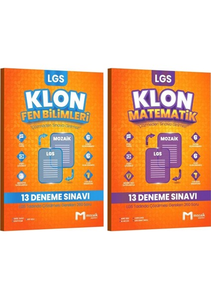 8. Sınıf Lgs Matematik ve Fen Bilimleri 26'lı Klon Deneme Seti