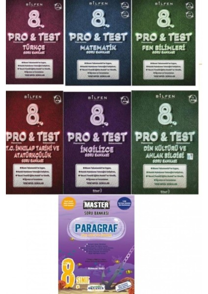 Bilfen 8. Sınıf Protest Tüm Dersler Soru Bankası + Master 8 Parag