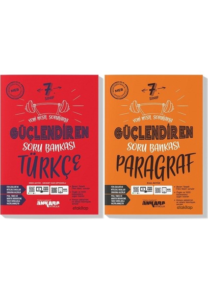 Ankara 7. Sınıf Türkçe Paragraf Güçlendiren Soru Bankası Seti 2023 (2 Kitap)