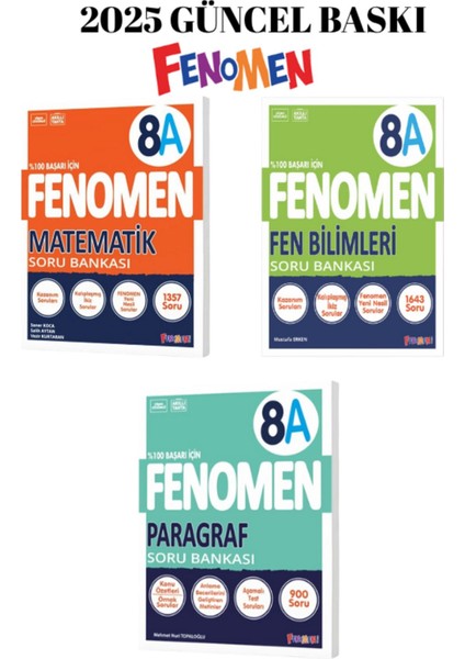 8.sınıf Matematik ve Fen Bilimleri Paragraf A Soru Bankası 3 Kitap