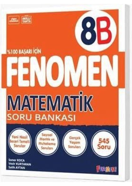 8.sınıf Fenomen A Matematik + B Matematik + B Paragraf Soru Bankası Seti modelleri