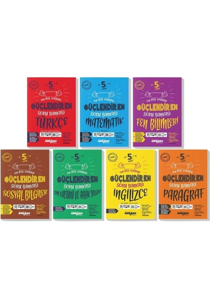 Ankara 5. Sınıf Tüm Dersler Güçlendiren Soru Bankası Seti 2023 (7 Kitap)