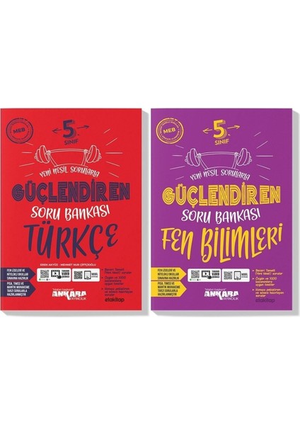 Ankara 5. Sınıf Türkçe Fen Güçlendiren Soru Bankası Seti 2023 (2 Kitap)