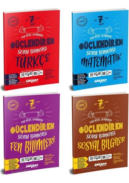 7.sınıf Güçlendiren Türkçe-Matematik-Fen Bilimleri ve Sosyal Bilgiler Soru Bankası (4 Kitap)