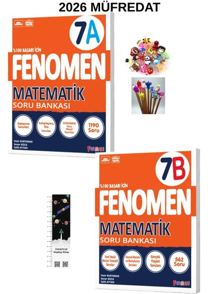 Fenomen 7. Sınıf A-B Matematik Soru Bankası ( 2kitap )2026 Müfredat(Uzay A.+ Kalem B.)Yeni Ürün