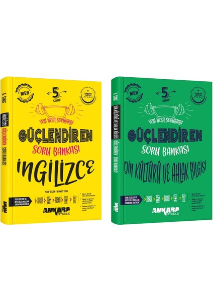 Ankara 2025 5. Sınıf Ingilizce + Din Kültürü Güçlendiren Soru Bankası Seti 2 Kitap Güncel Müfredat