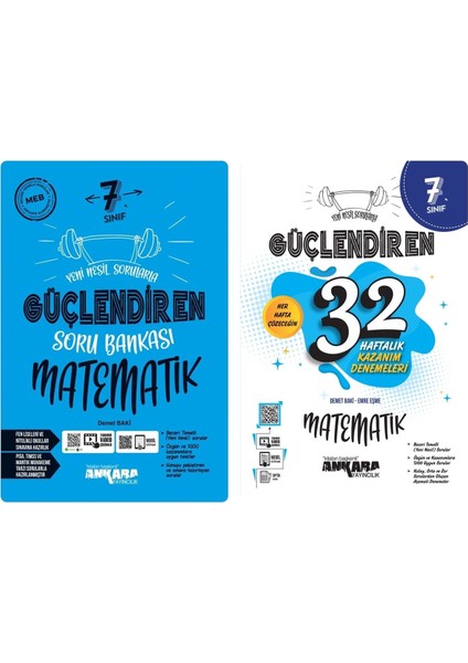 7.sınıf Güçlendiren Soru Bankası Matematik + Güçlendiren 32 Haftalık Kazanım Denemeleri