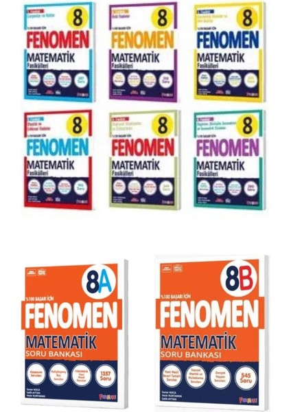 8.sınıf Fenomen Matematik Fasikülü + Fenomen A Matematik Soru Bankası + Matematik B Soru Bankası
