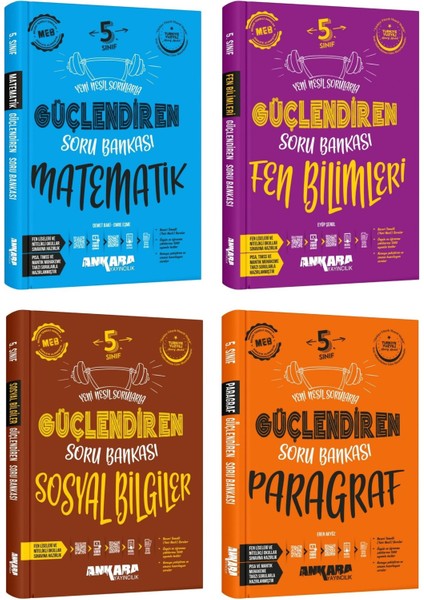 Ankara 2025 5. Sınıf Matematik + Fen Bilgisi + Sosyal + Paragraf Güçlendiren Soru Seti 4 Kitap Günce