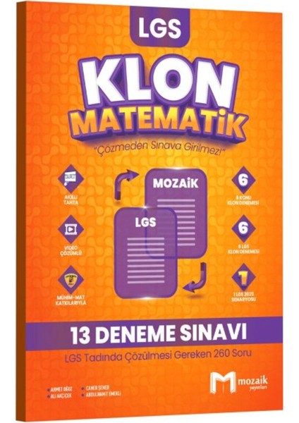 Mozaik 8. Sınıf Lgs Matematik Klon 13 Deneme Ayraç Hediye