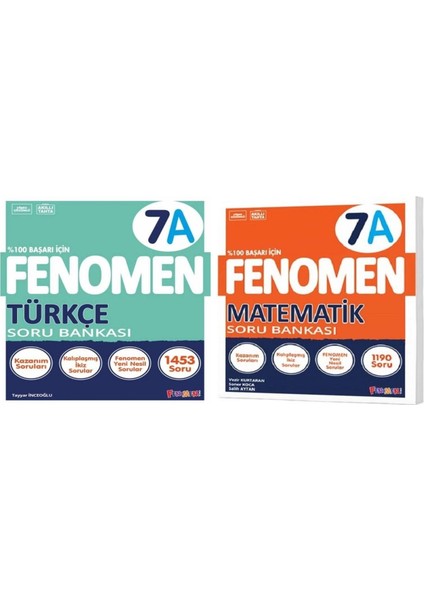 Fenomen Okul 2025 7. Sınıf Matematik + Türkçe A Serisi Soru Seti 2 Kitap