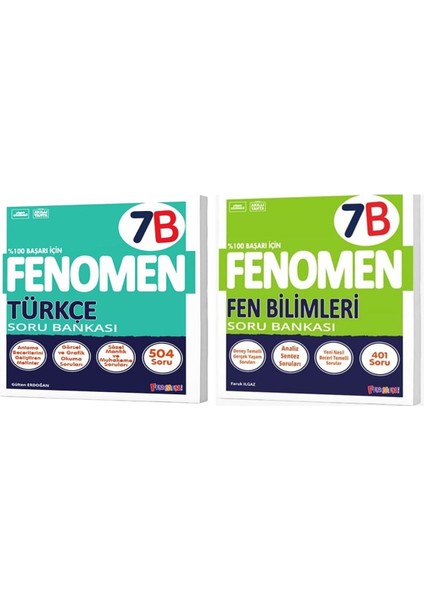Fenomen Okul 2025 7. Sınıf Türkçe + Fen Bilimleri B Serisi Soru Seti 2 Kitap