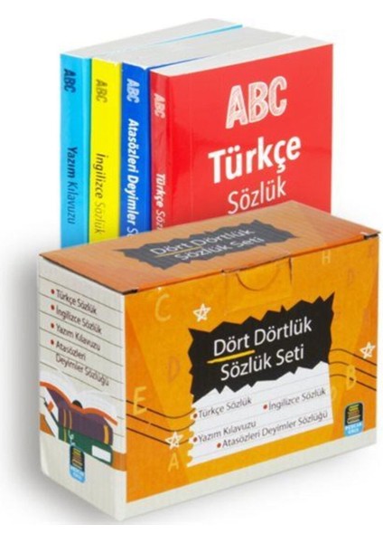 Dört Dörtlük Sözlük Seti Abc Ilk ve Orta Öğretim Tdk Uyumlu (4 Kitap Kutulu)
