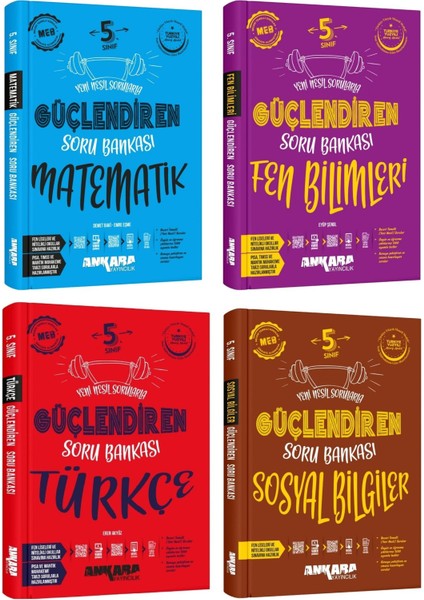 Ankara 2025 5. Sınıf Matematik + Fen Bilgisi + Türkçe + Sosyal Bilgiler Güçlendiren Soru Seti 4 Kita