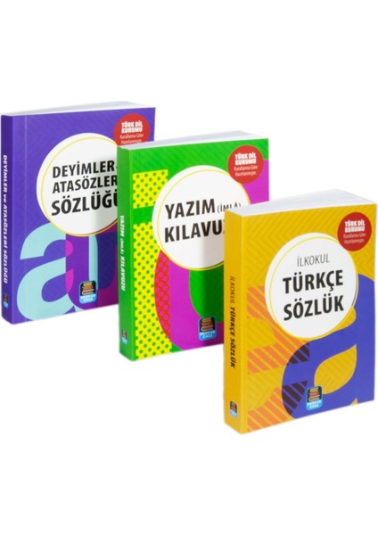 Ilkokul Türkçe Sözlük Atasözleri ve Deyimler Sözlüğü Yazım (Imla) Kılavuzu 3'lü Set Tdk Onaylı