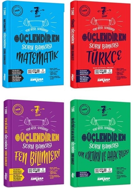 Ankara 2025 7. Sınıf Matematik Türkçe Fen Din Güçlendiren Soru Seti 4 Kitap