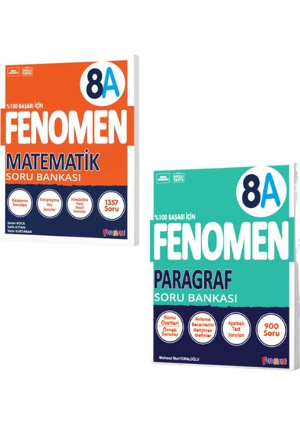 Fenomen 8.sınıf Matematik A ve Paragraf A Soru Bankası 2 Kitap
