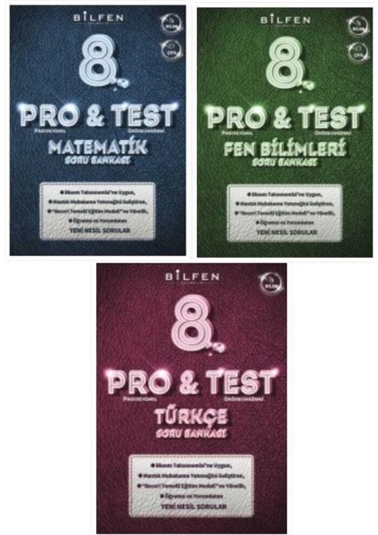 Bilfen 8.sınıf Matematik -Fen Bilimleri - Türkçe Protest Soru Bankası 2024-2025