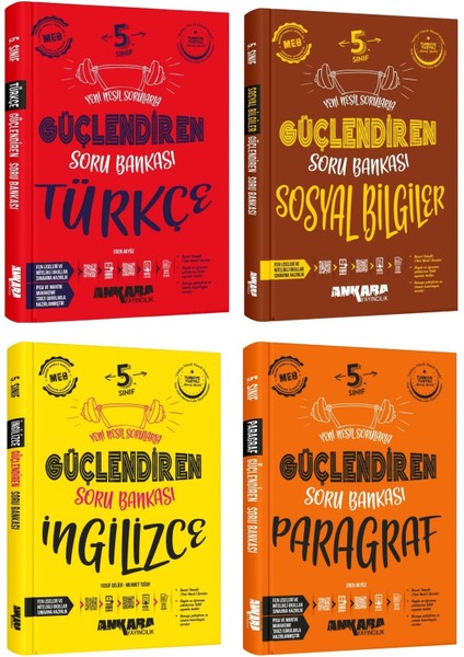 Ankara 2025 5. Sınıf Türkçe + Sosyal Bilgiler + Ingilizce + Paragraf Güçlendiren Soru Seti 4 Kitap G