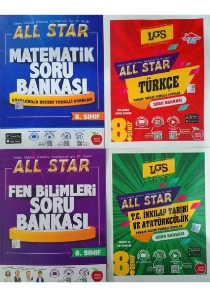 8.sınıf Lgs All Star 4'lü Yeni Soru Bankası Seti