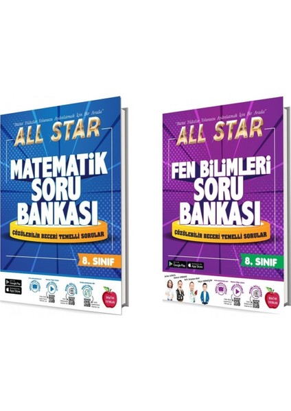 8.sınıf All Star Matematik Soru Bankası + All Star Fen Bilimleri Soru Bankası (2 Kitap)