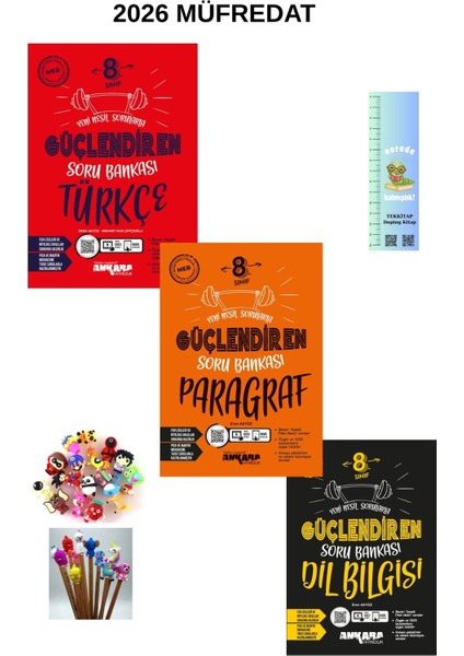 Ankara Güçlendiren Türkçe -Paragraf-Dil Bilgisi Seti 3 Kitap ( Tırtıl A. +Kalem B. ) 3 Kitap