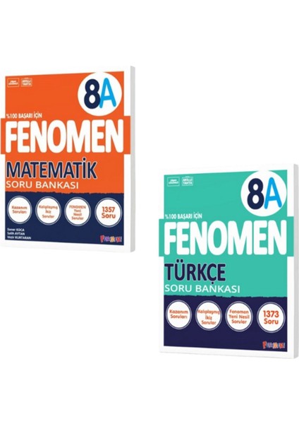 Fenomen 8.sınıf Matematik A ve Türkçe A Soru Bankası 2 Kitap