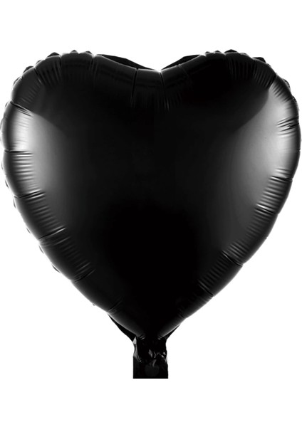 1 Adet 18 Inç 45 cm Kalp Folyo Balon Siyah