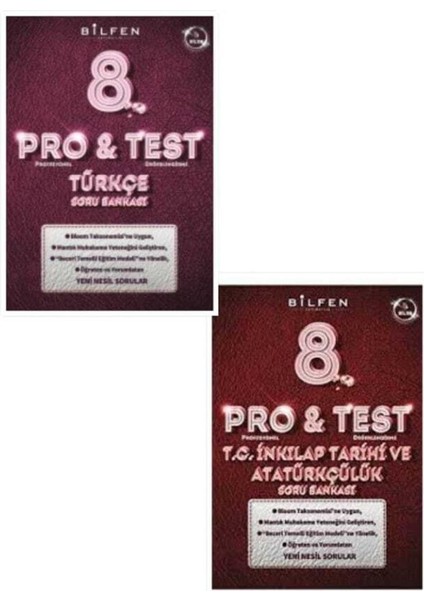 Bilfen 8.sınıf Türkçe -Inkilap Tarihi Protest Soru Bankası -2024-2025