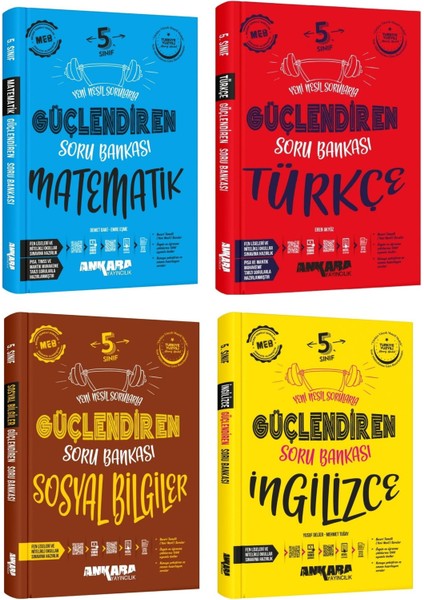 Ankara 2025 5. Sınıf Matematik + Türkçe + Sosyal + Ingilizce Güçlendiren Soru Seti 4 Kitap Güncel Mü