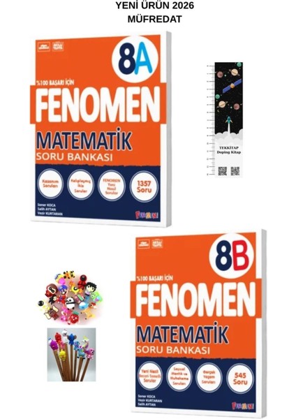 Fenomen 8. Sınıf A-B Matematik Soru Bankası 2 Kitap (Uzay A.+Kalem B)Yeni Ürünü 2026 Müfredat