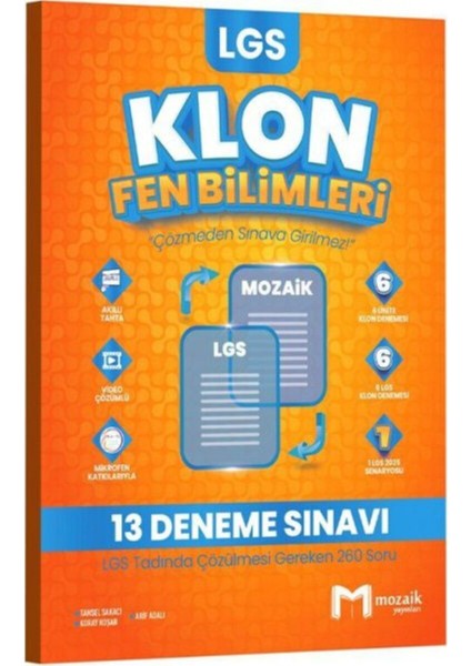 Mozaik 8. Sınıf Lgs Fen Bilimleri Klon 13 Deneme Ayraç Hediye