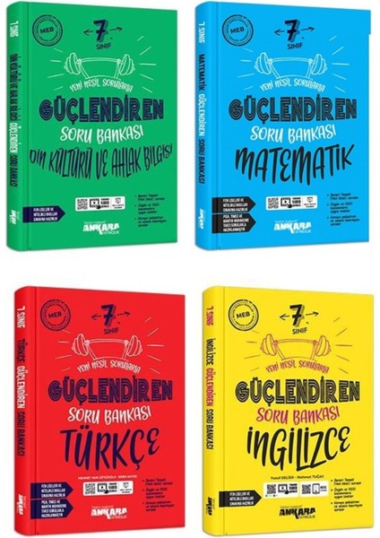 Ankara 2025 7. Sınıf Matematik Türkçe Din Ingilizce Güçlendiren Soru Seti 4 Kitap