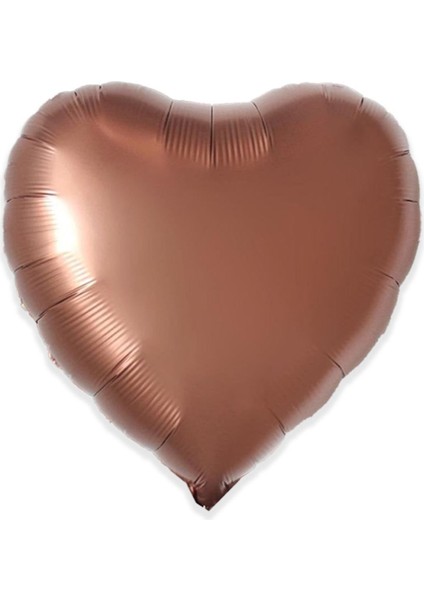 5 Adet 18 Inç 45 cm Retro Kalp Folyo Balon Bakır