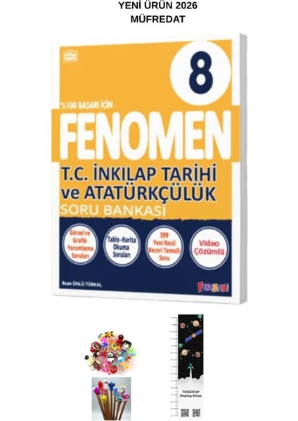 Fenomen 8. Sınıf Inkilap Soru Bankası (Uzay A.+Kalem B)Yeni 2026 Müfredat fırsatları