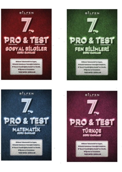 Bilfen 7. Sınıf Protest 4'lü Soru Bankası Seti