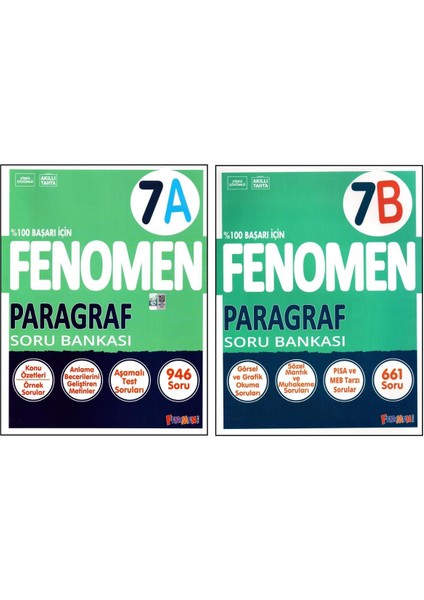 Fenomen 7. Sınıf Paragraf (A)+(B) Soru Bankası 2 Kitap