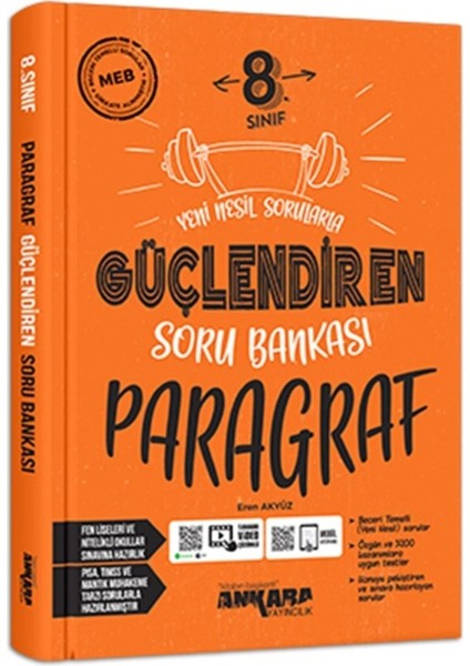 Ankara Yayınları 8. Sınıf Matematik Türkçe Fen Bilimleri Paragraf Güçlendiren Soru Bankası 4 Lü Set fiyatları