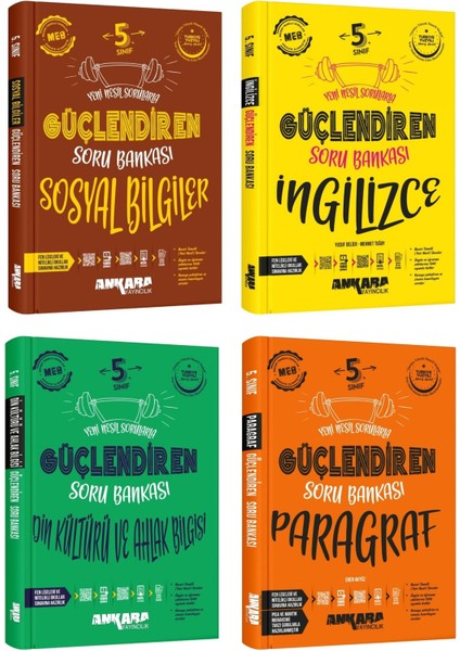 Ankara 2025 5. Sınıf Sosyal + Ingilizce + Din Kültürü + Paragraf Güçlendiren Soru Seti 4 Kitap Günce