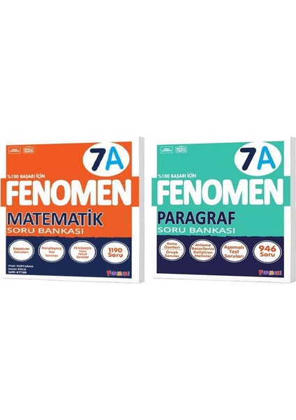 Fenomen Okul 2025 7. Sınıf Matematik + Paragraf A Serisi Soru Seti 2 Kitap