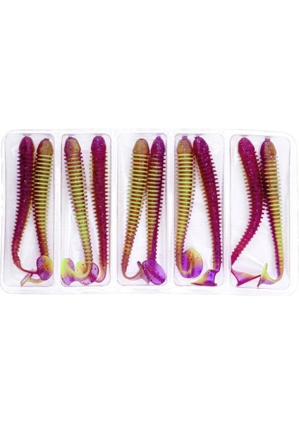 Silikon Kurt Yem - 4,2g 105MM - Turna/levrek Silikonu - 1 Adet - Mor/yeşil - Karides Kokulu fırsatları