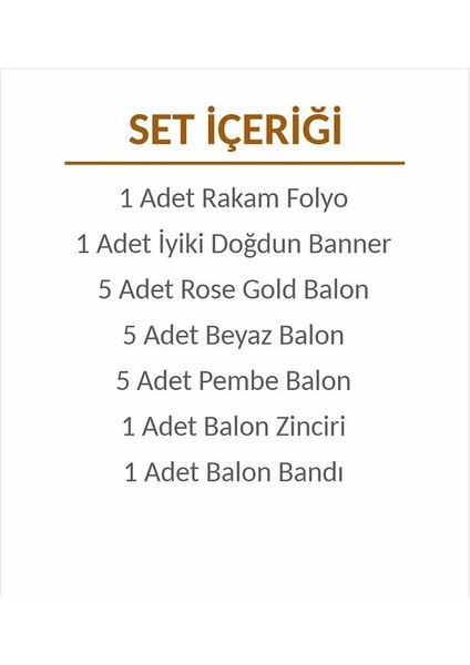 Rose Goldlu Iyiki Doğdun Doğum Günü Yaş Balon Set fiyatları