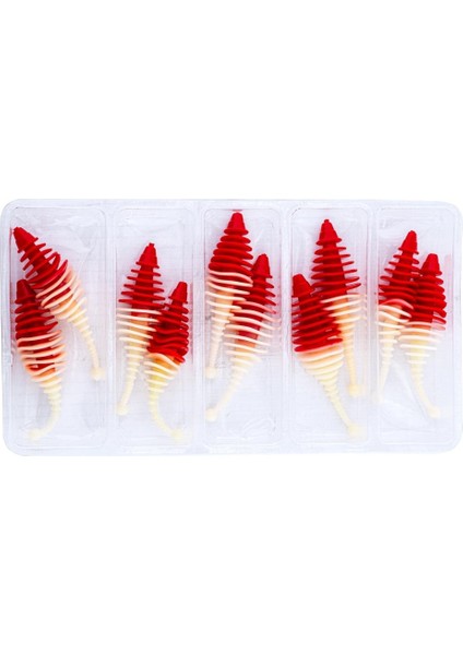 Silikon Kurt Yem - 3g 65MM - Fishack Wormix - 1 Adet - Kırmızı/beyaz - Karides Kokulu fırsatları