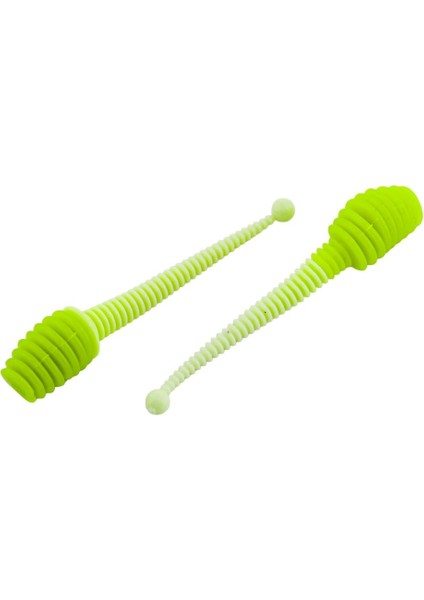 Silikon Kurt Yem - 2,1g 70MM - Fishack Wormix - 1 Adet - Yeşil/beyaz - Karides Kokulu modelleri