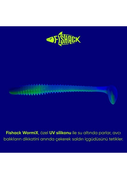 Silikon Kurt Yem - 4,2g 105MM - Turna/levrek Silikonu - 1 Adet - Mavi/yeşil - Karides Kokulu fiyatları