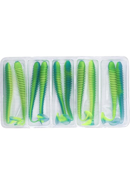 Silikon Kurt Yem - 4,2g 105MM - Turna/levrek Silikonu - 1 Adet - Mavi/yeşil - Karides Kokulu fırsatları