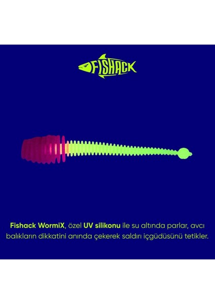 Silikon Kurt Yem - 2,1g 70MM - Fishack Wormix - 1 Adet - Pembe/beyaz - Karides Kokulu fiyatları