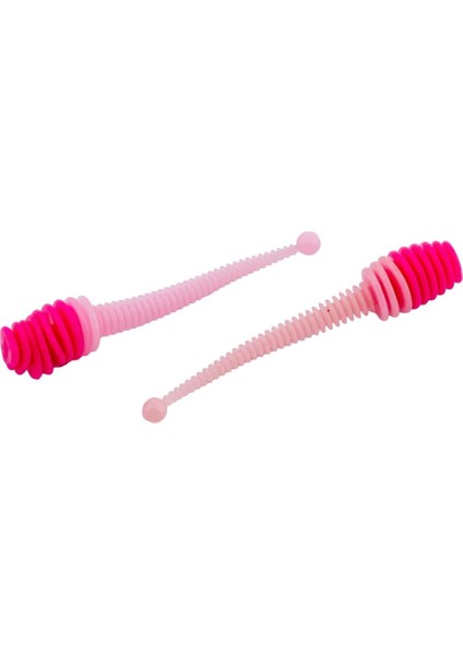 Silikon Kurt Yem - 2,1g 70MM - Fishack Wormix - 1 Adet - Pembe/beyaz - Karides Kokulu modelleri